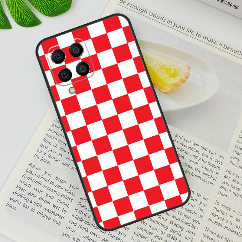 Checkerboard Checkered Board Case For Samsung Galaxy M13 M11 M12 M14 M15 M06 M16 M36 M56 M31 M53 M32 M52 M35 M55 M34 M54
