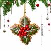 Christmas Hanging Ornaments 2D Snowflake Acrylic Flat Christmas Pendant Xmas Tree Wreath Decorations Home New Year Party Decor