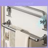 Modern Simple Steel Wallmounted Towel Rack With Foldable Double Bars For Bathroom Storage
