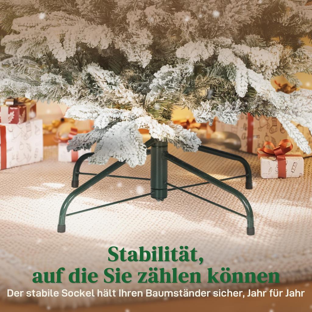 Artificial Christmas Tree, 150cm Christmas Tree with Snow, 1162 Branches, Foldable Metal Stand