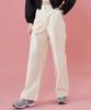 KOLEAT Women Functional Crinkly Wide Cargo Slacks Pants [Ivory]