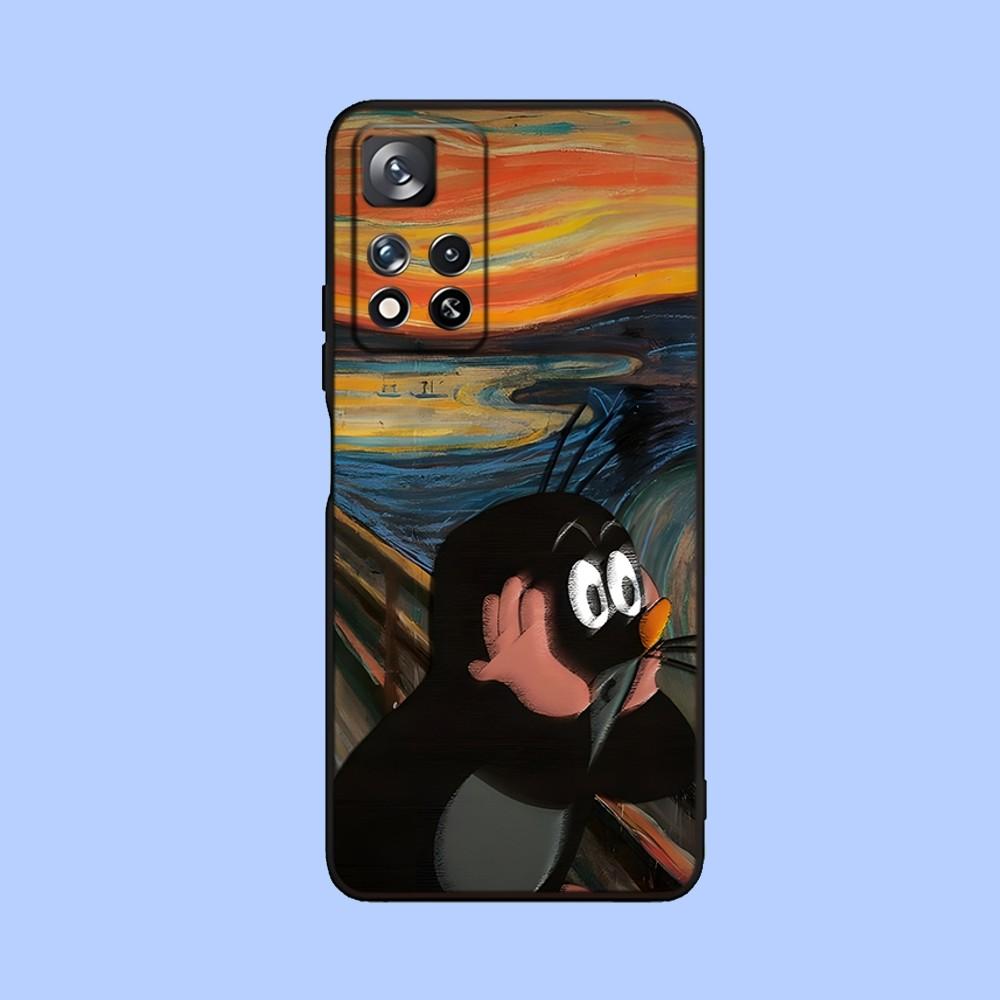 Cartoon L-Little Mole Phone Case For Samsung Galaxy A13,A21s,A22,A31,A32,A52,A53,A71,A80,A91 Soft Black Cover