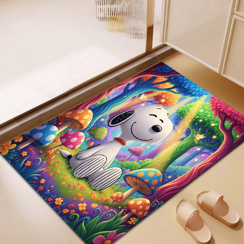 3D Snoopy anti-slip rug, suitable for living rooms, bedrooms, game rooms, sofas, home décor, doormats