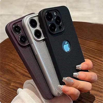 Luxusní pouzdro na telefon s odvodem tepla pro iPhone 11 12 13 14 15 Pro Max Plus X XS Max XR Dutý ultra tenký jednoduchý barevný kryt