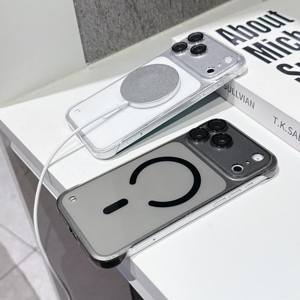 Clear UltraThin FrameLess For Magsafe Phone Case For iPhone Air 16 15 14 Plus 13 12 11 17 Pro Max Magnetic Wireless Charge Cover