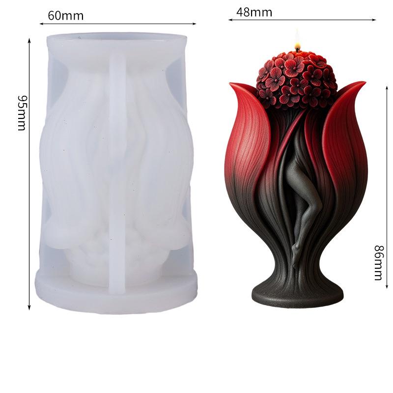 

Huashen Human Body Candle Silicone Mold Three-dimensional Flower Human Body Shape Scented Candle Mold белый