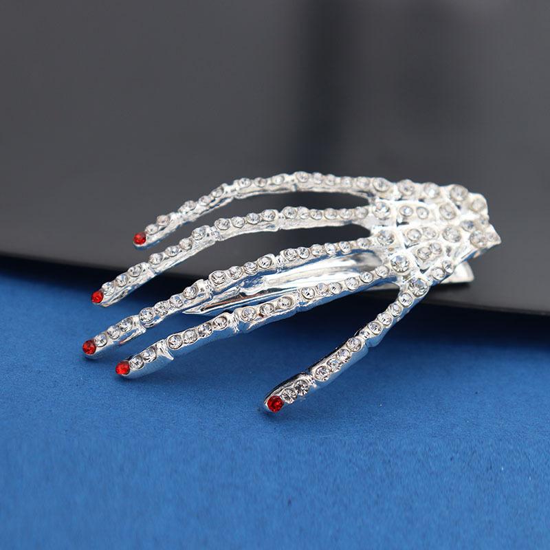 Korean Harajuku hand grab hairpin female duck bill clip rhinestone edge clip metal hairpin clip back head top clip