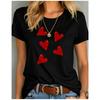 Summer Cotton Women's T-shirts Print Heart Comfortable Cost-effective Tops For Woman Date Daily Life Home T-shirt