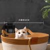 Handwoven Cotton Rope Cat Bed - Breathable & Easy to Clean, Foldable Scratchable Hammock with Cat Ear and a Playing Ball for Cat