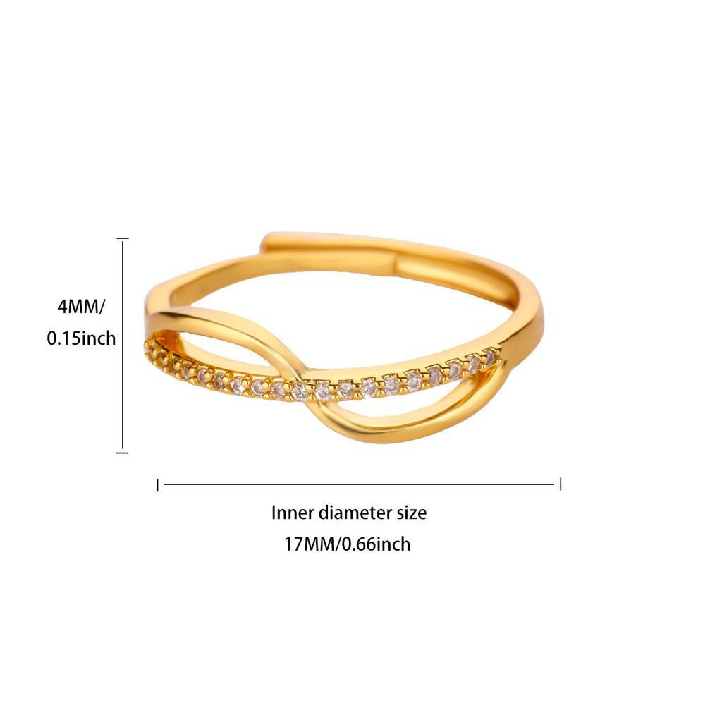 New Full Diamond Geometric Heart Ring Women's Niche Design Sense Exquisite Open Ring Temperament Versatile Personality Index Finger Ring