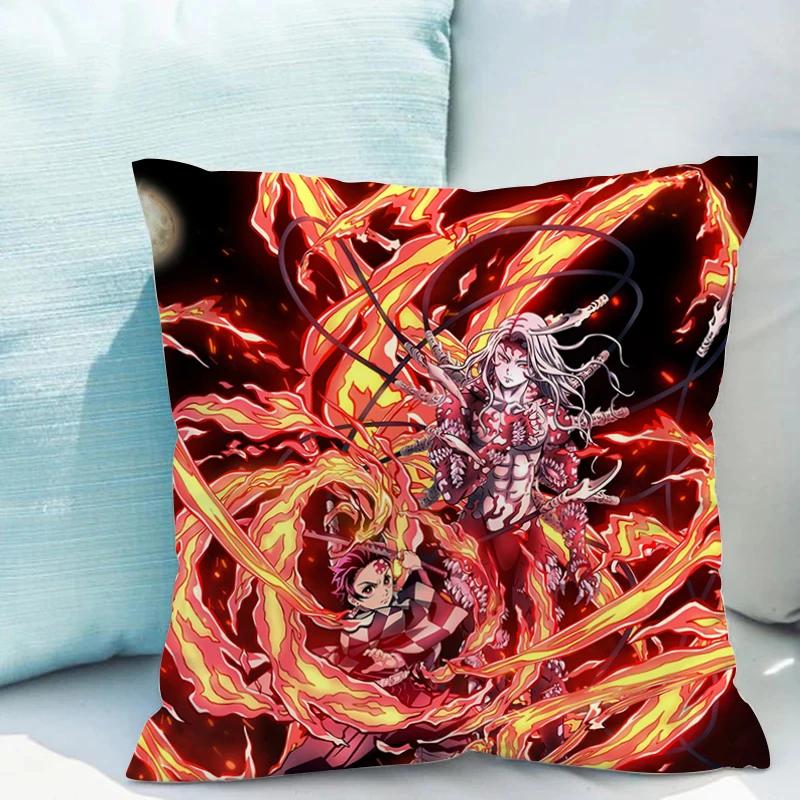 Poszewka na poduszkę x Demon Slayer Dekoracyjne poszewki na poduszki na poduszki Krzesła wypoczynkowe Dekoracja jesienna Poszewka na poduszkę Przytulanki poduszkowe