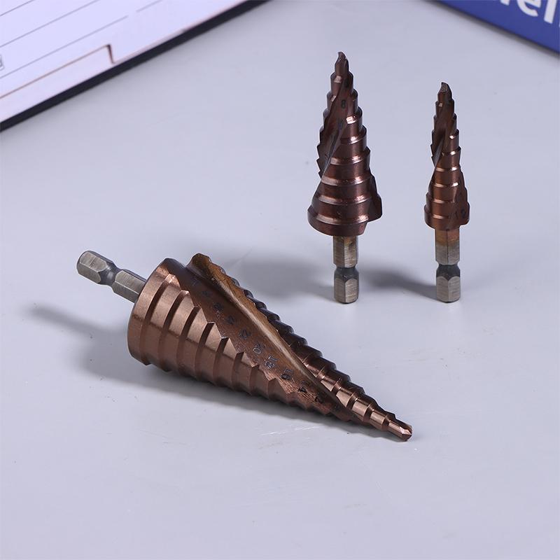 4-12/4-20/4-32Mm Spiral Groove Step Drill Bit M35 Cobalt Step Drill Bit Metal Taper Drill Hss Titanium-Coated Drill Bit