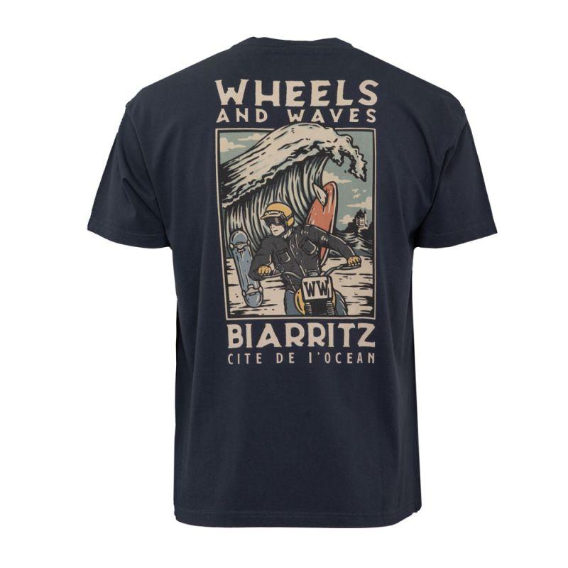 T-shirt Biarritz Illustration Sea Back Men WHEELS AND WAVES