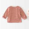 Chłopcy i dziewczynki z wiosennymi i jesiennymi dołami, koszulka z długim rękawem w paski dla niemowląt i dzieci w wieku 0-3 lat