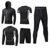 Men's 5-Piece Quick-Dry Sports & Fitness Set: Gym, Running, Basketball - All Seasons