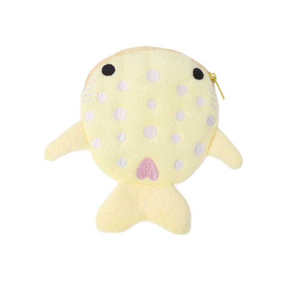 

Cartoon Shark Whale Shark Coin Purse Bag Pendant Plush Coin Bag Earphone Bag Accessories жёлтый