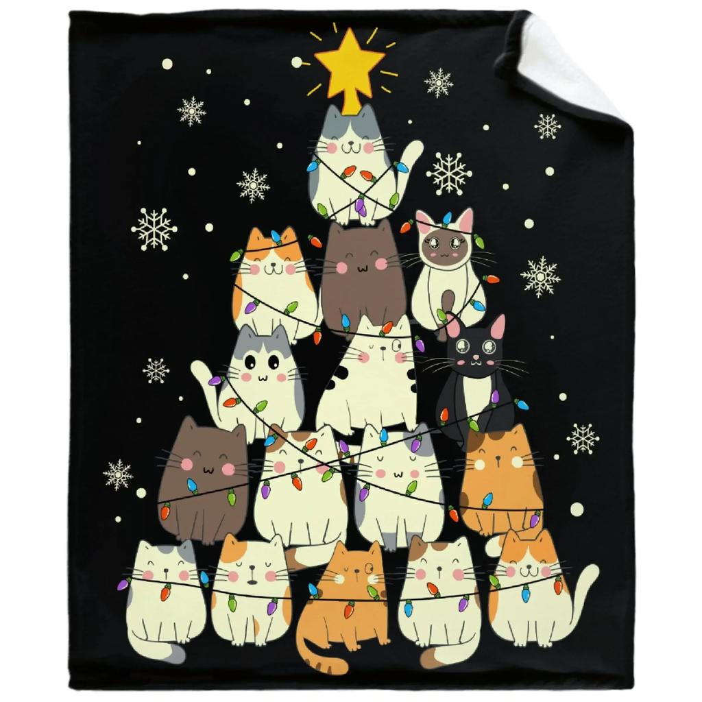 Cute Black Cat with Yellow Eyes Soft Throw Blanket All Season Warm Blankets Lightweight Fuzzy Flannel Throw Blanket for Bed Sofa