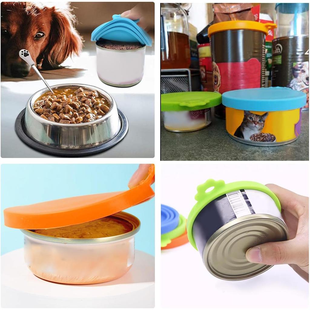 2 Piece Pet Food Jar Lids Universal Silicone Cat & Dog Food Jar Lids 1 Piece, Fits 3 Standard Size Jar Lids, Canning Lids Freshness Silicone Lids