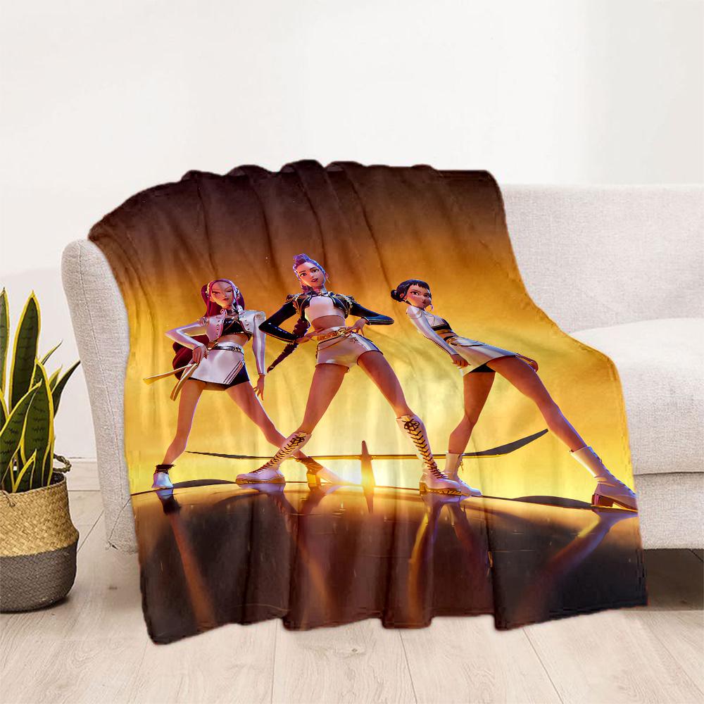 1pc K-Pop Demon Hunters Blanket Comfortable Soft Lightweight Multi Seasonal Blanket Travel Camping Picnics Sofa Office bedroom Perfect Gift Friends
