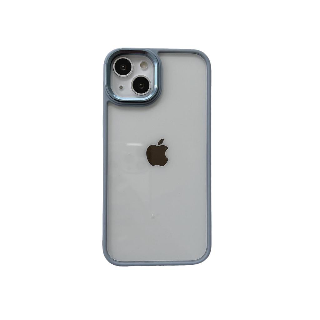 Applicable Apple iPhone 17ProMax Solid Color Case for iPhone 16, 15, 14 - Metal, Transparent, Recessed, Anti-Fall, Women's.