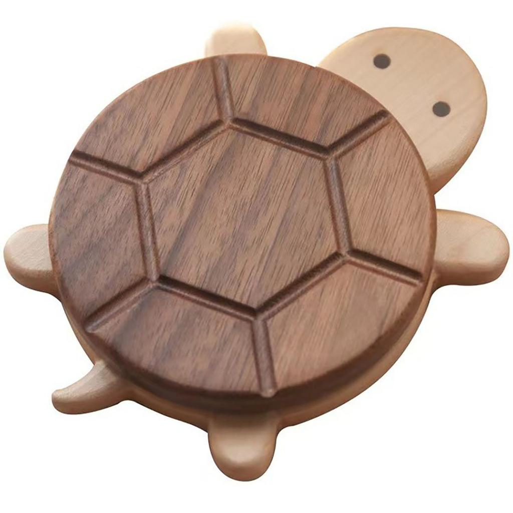 Creative and Cute Shape Black Walnut Solid Wood Turtle Insulation Mat Kettle Tea Coaster Tableware Anti-scald Table Ornaments