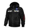 Men's Winter Hooded Padded Bomber Jacket Embroidered Quilted Flight Coat Loose Fit Casual Streetwear