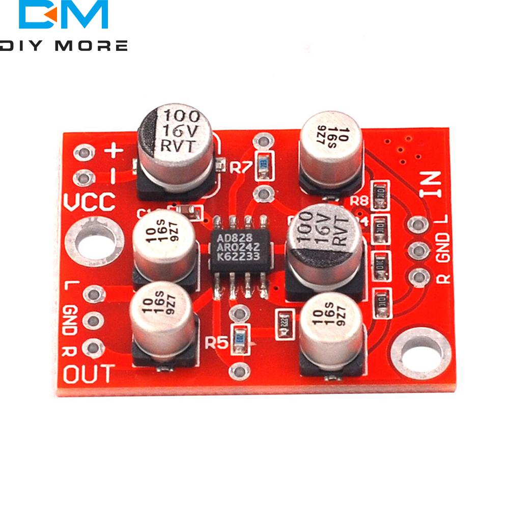DC3.7V-15V AD828 Stereo Preamp Power Amplifier Board Microphone Pre-amplifier Board