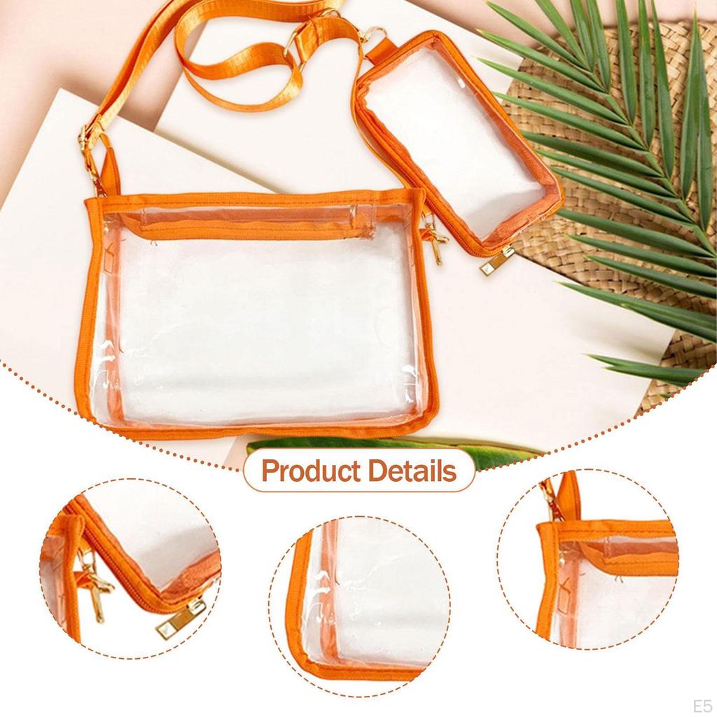 Clear Bag Large Capacity Crossbody for Sporting Events Outdoor Festivals