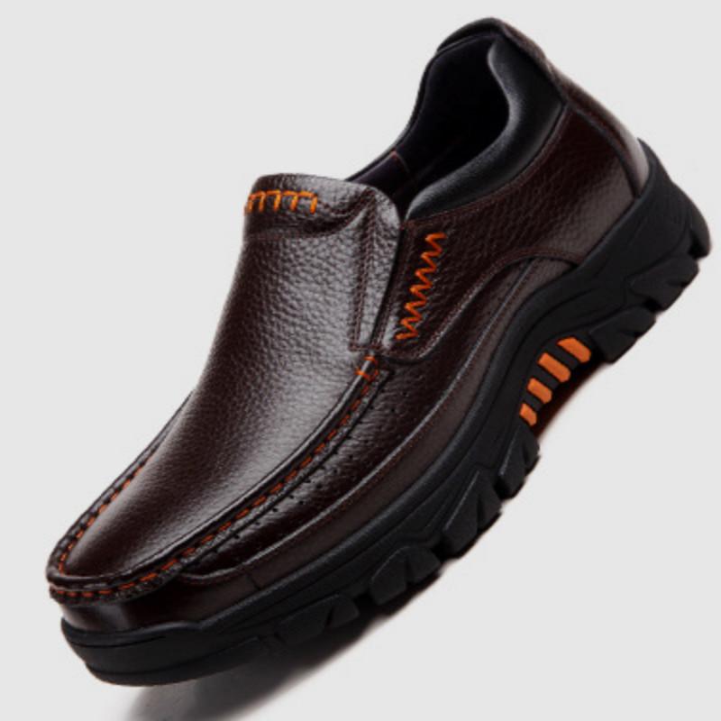 2024 2024 Men Slip on Shoes Leather Casual Shoes Platform Comfortable Driving Shoes for Man Spring Autumn Loafers Plus Size 38-48