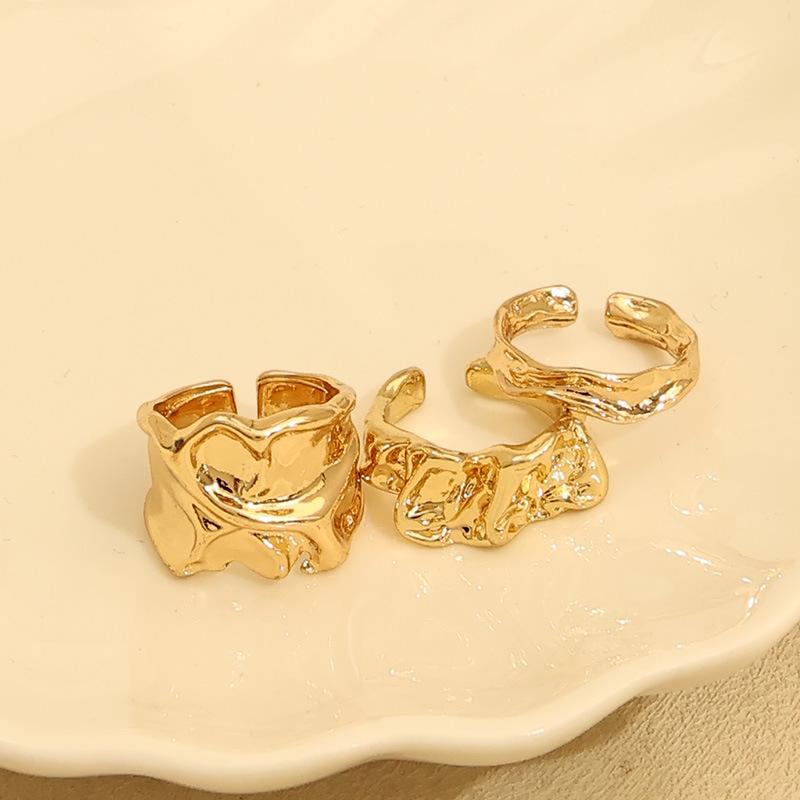 European-American Creative Irregular Lava Texture Women's Ring