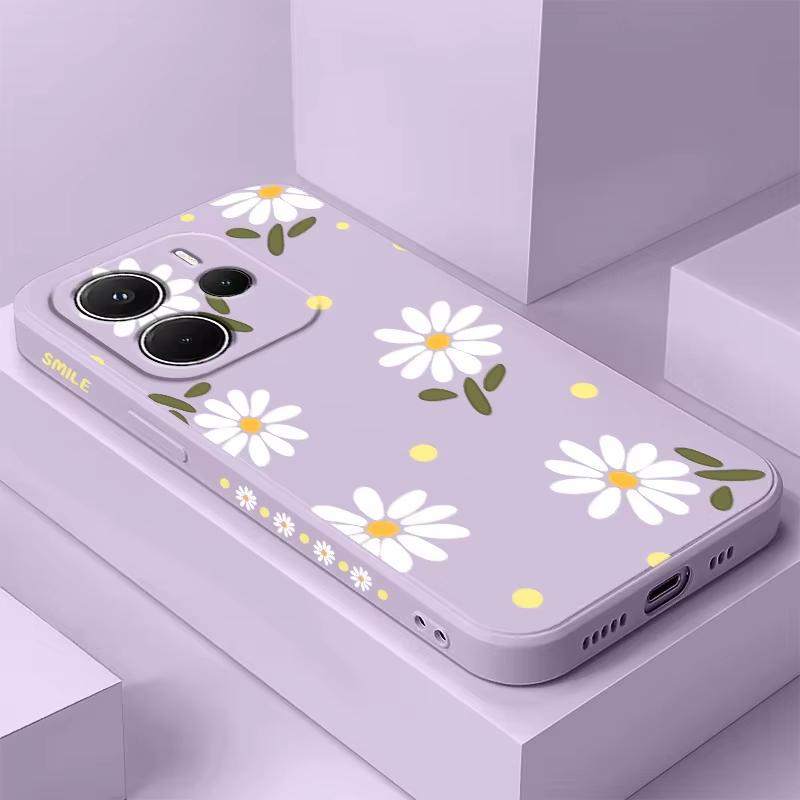 Elegant Daisy Phone Case for Samsung Galaxy A55 A35 A25 A15 5G A24 A23 A22 A32 A52 A52S A71 A72 A51 A05 4G Silicone Cover