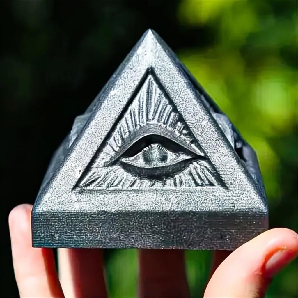 Shungite Pyramid Natural Crystals Ore Energy Eye Quartz Statue Nergy Stones For Meditation Yoga Witch Home Fengshui