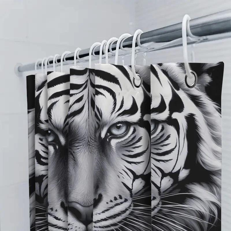 Kawaii Animal Print Shower Curtain Cartoon Cats Design for Bathroom Decor Waterproof Bath Rug Sets with Hooks 3D Digital Printin