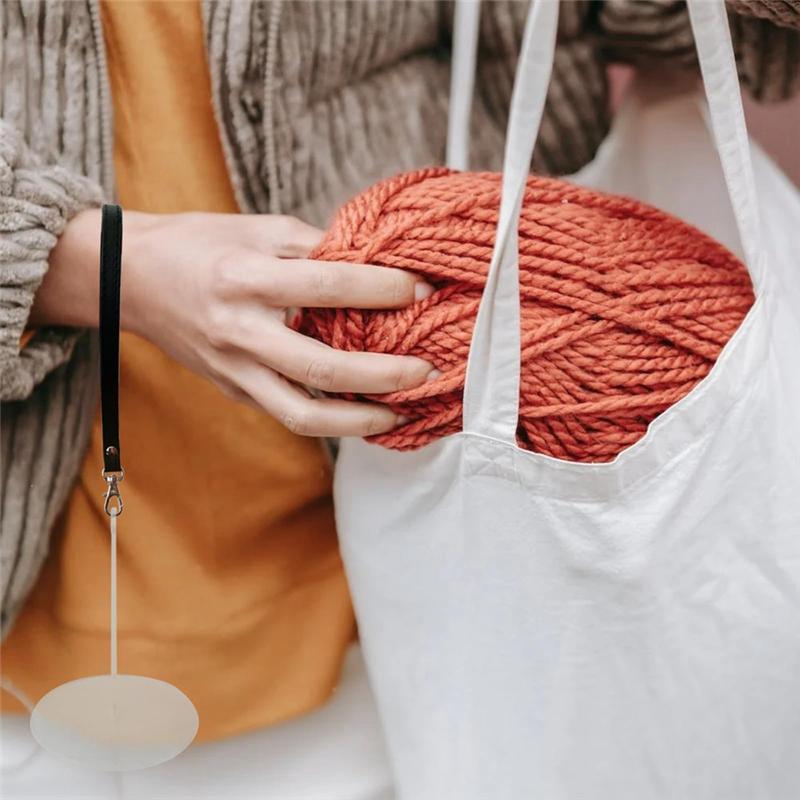 2025 Trend 1PCS Acrylic Wrist Yarn Holder With Leather Wrist Strap, Portable Yarn Ball Holder, Organizer For Knitting Supplies D