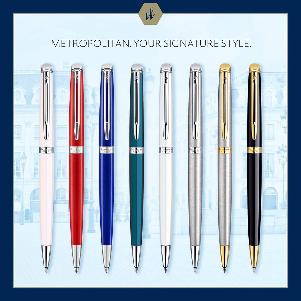 WATERMAN Ballpoint Pen Metropolitan Essential Metallic Blue CT S0947090 Regular Imported Product Oil-based