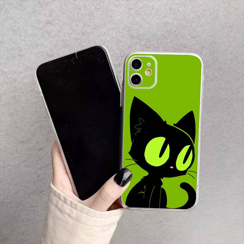 XiaoHei-Luo Cat Printed Phone Case For iPhone17,16,15,14,13,12,11 Plus,Pro Max Soft Transparent Cover iPhone16
