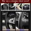 DIY Black Wear-Resistant Faux Leather Car Steering Wheel Cover For Mercedes-Benz Vito III ( W447 ) 2015- Braid