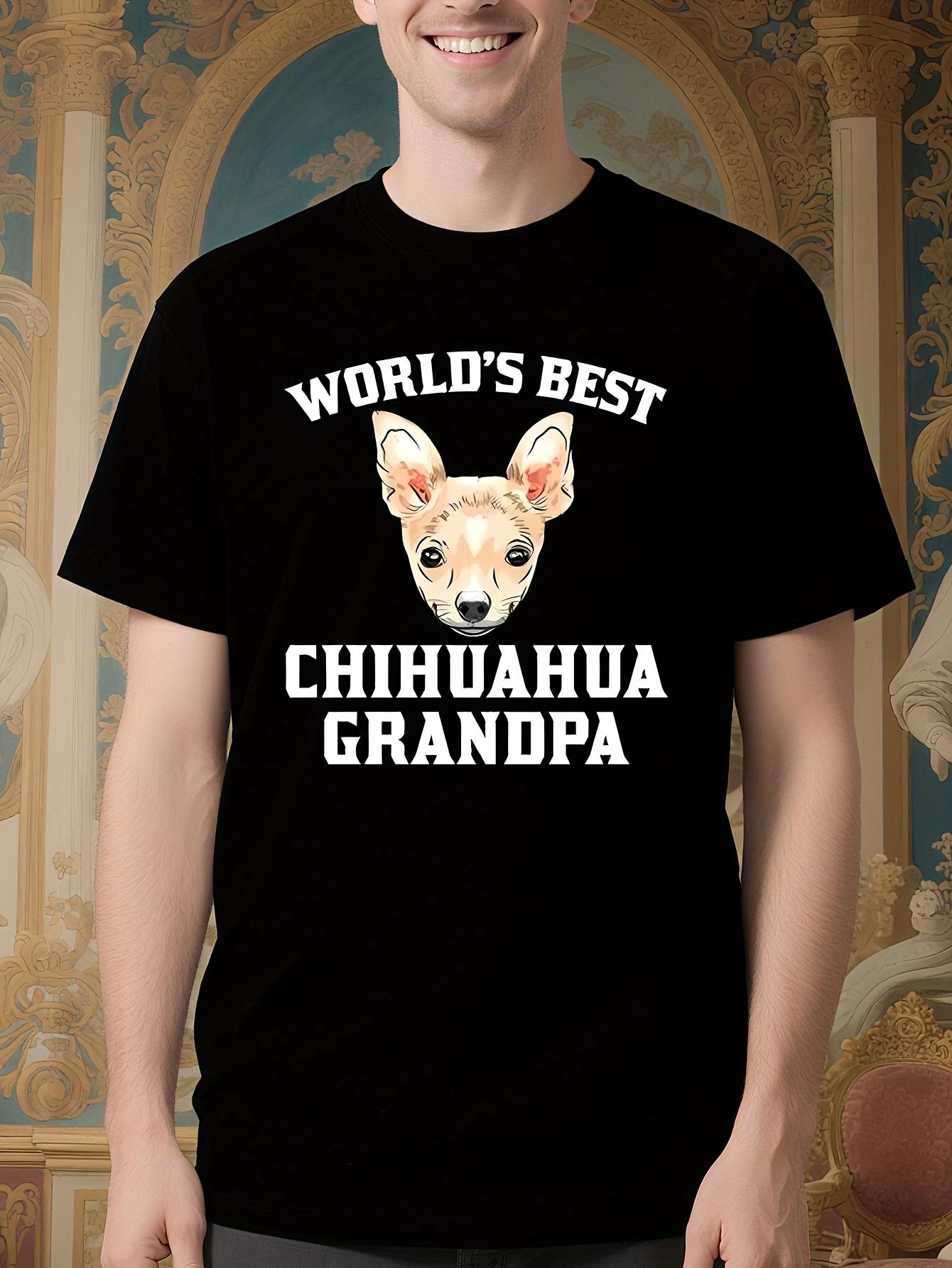 Funny Chihuahua Grandpa Graphic Tshirt - World s Best Chi... S