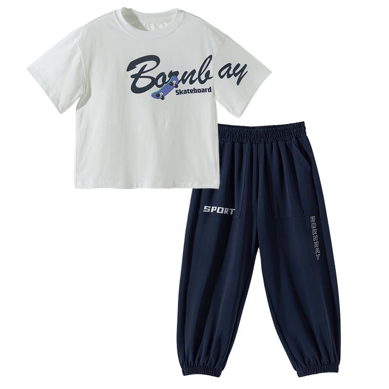 Beibeiyi Boys' Summer Cooling T-Shirt & Anti-Mosquito Pants Set