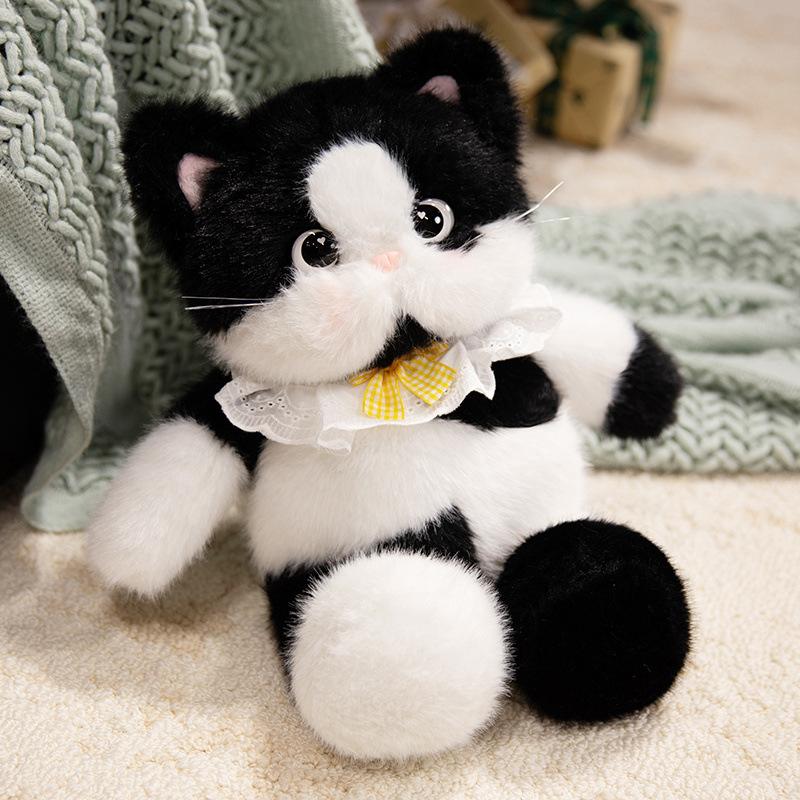 Cartoon Kitten Soft Three-Flower Cat Siamese Cat Doll Plush Toy Cow Cat Toy Children'S Puppet Gift