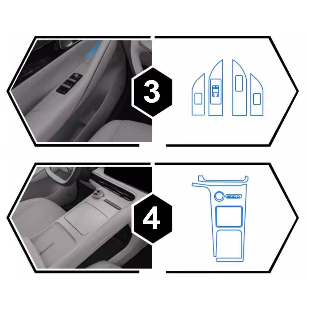 Transparent TPU Protective TPU Film for GEELY EX5 E5 2025 Car Interior Central Control Navigation Panel Pre-cut PPF Sticker