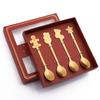 4pcs Christmas Teaspoons Coffee Spoons With Gift Box Stirring Spoons Stainless Steel Tableware Snowman Stocking Star Dessert Spoon