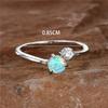 Cute Female Small Round White Fire Opal Stone Adjustable Ring Yellow Gold Color Open Wedding  For Women