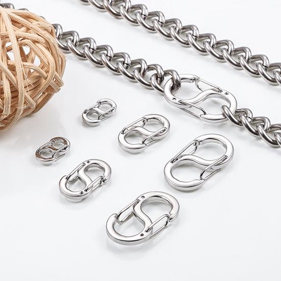 Stainless Steel Necklace Clasp S-shaped Hook Clip Connector DIY Bracelet Chain Keychain Jewelry Metal Double Lobster Clasp