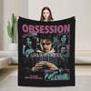 Obsession Bloody Girl Black and White Blanket Warm Plush Throw Blanket For Boy Girl Living Room Flannel Bedspread Bed Cover
