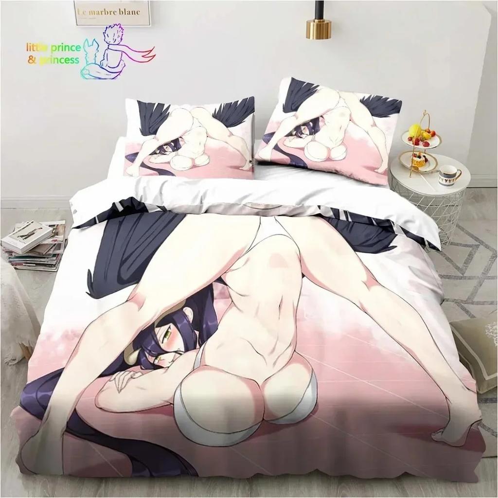 3D Print Albedo Overload Bedding Set Single Twin Full Queen King Size Bed Set Bedroom Hentai Anime Girl Bedding Gift