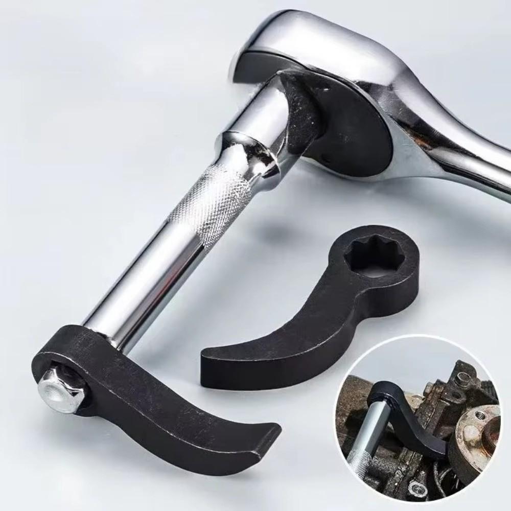 Angle Type Half Axle Disassembly Tool 1/2 Drive Shaft Adjustable Angle Bull Horn Pry Bar Square Steel Alloy Open-End Wrenches