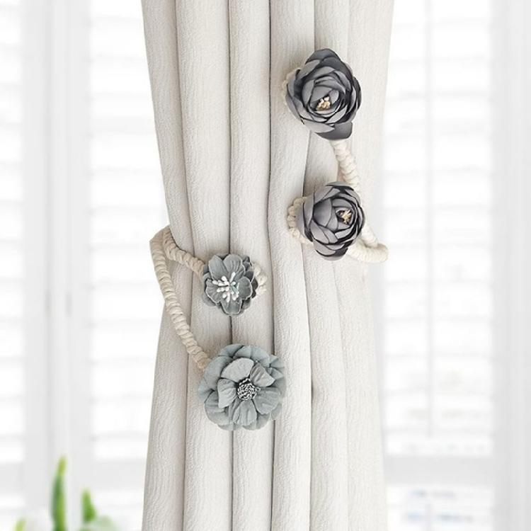 2 Pack Blossom Twist Window Drapery Holdback Clips Elegant Florals Curtain Tiebacks for Bedroom Kids Room Nusery Decors
