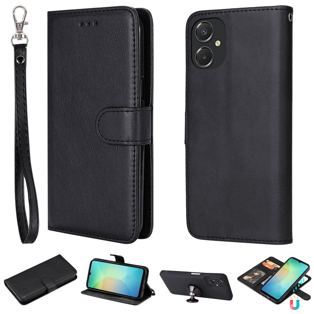 For Samsung Galaxy A06 5G/Galaxy A06 4G Case 2 in 1 Detachable Magnetic Leather Wallet Mobile Cover with Strap