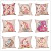 Unicorn Series Linen Cushion Cover - Digital Print Pillow Cover In Stock